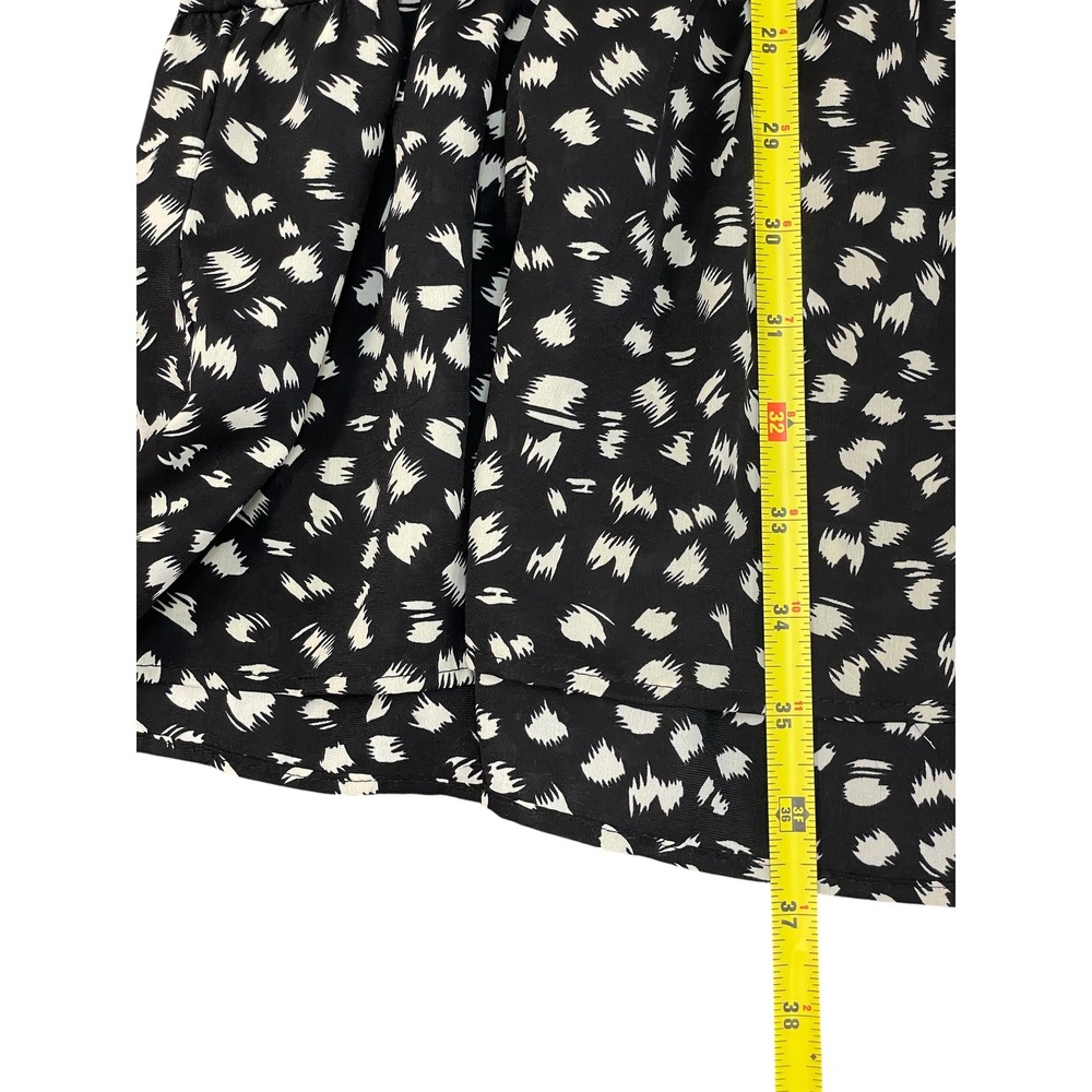 Umgee Tiered Mini Dress Black White‎ Print Long Sleeve Casual XL - Picture 5 of 5